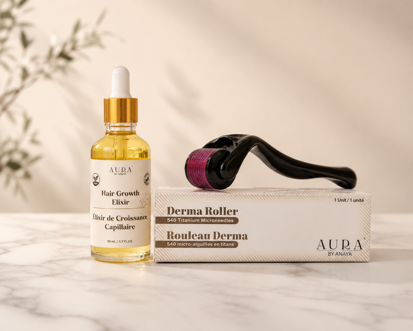 Hair Revival Duo: Hair Growth Elixir & Derma Roller Set