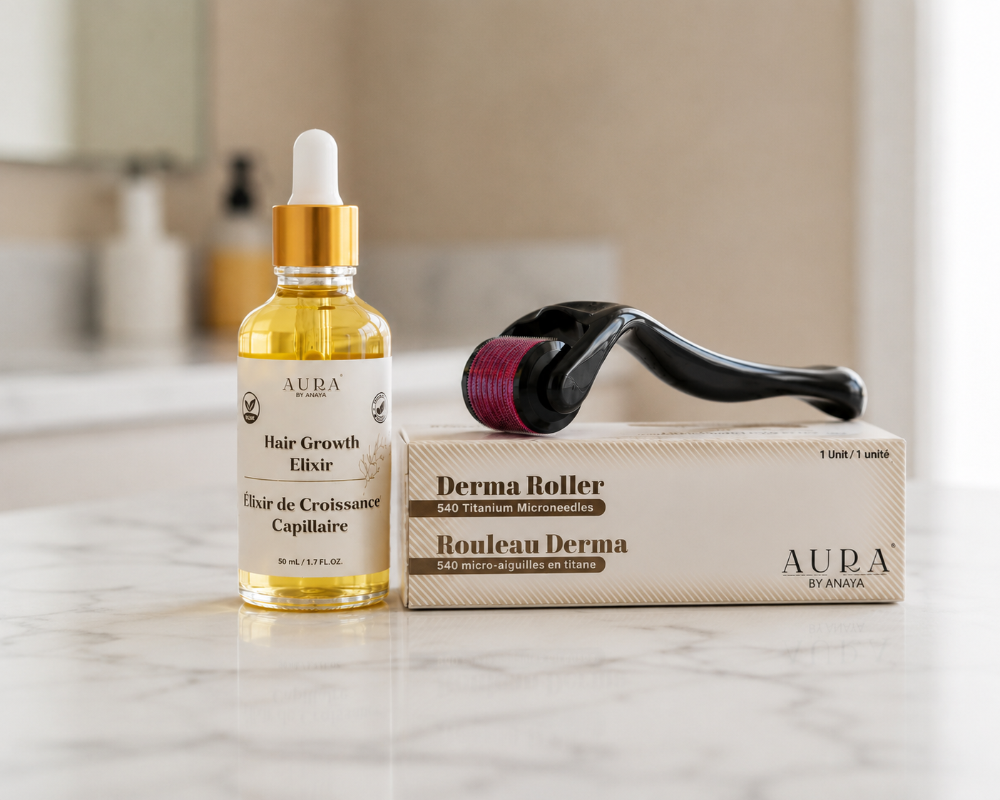 Hair Revival Duo: Hair Growth Elixir & Derma Roller Set